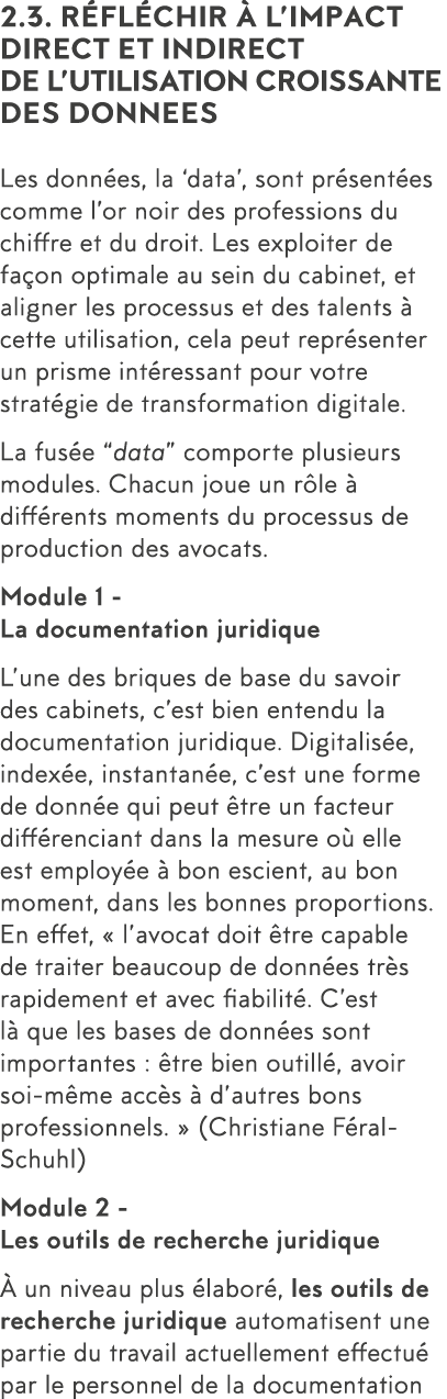 2 3  R fl chir   l impact direct et indirect de L UTILISATION CROISSANTE DES DONNEES Les donn es, la  data , sont pr    