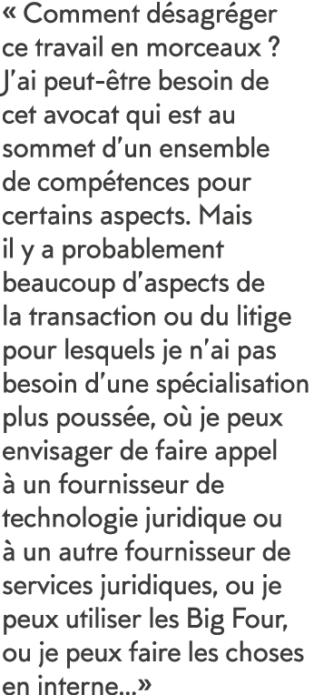   Comment d sagr ger ce travail en morceaux   J ai peut- tre besoin de cet avocat qui est au sommet d un ensemble de    