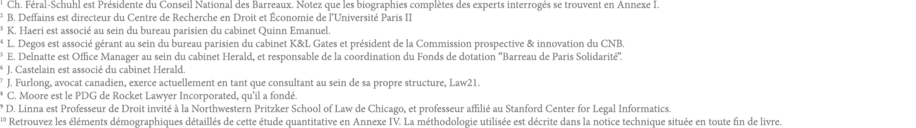 1 Ch  F ral-Schuhl est Pr sidente du Conseil National des Barreaux  Notez que les biographies compl tes des experts i   