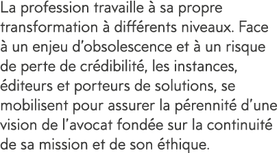 La profession travaille   sa propre transformation   diff rents niveaux  Face   un enjeu d obsolescence et   un risqu   