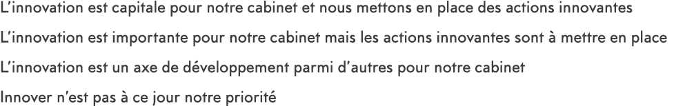 L innovation est capitale pour notre cabinet et nous mettons en place des actions innovantes L innovation est importa   