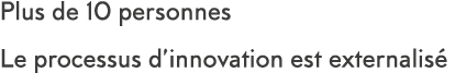 Plus de 10 personnes Le processus d innovation est externalis 