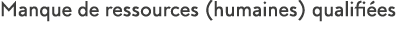 Manque de ressources (humaines) qualifi es 