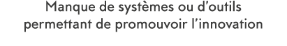 Manque de syst mes ou d outils permettant de promouvoir l innovation 